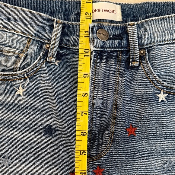 DRIFTWOOD Blue Jean Shorts with Red and White Star Embroidery - Picture 7 of 8